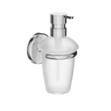 A2367A - Wall-mounted soap dispenser with satined glass container and chrome-plated brass pump