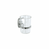 A22100 - Wall-mounted tumbler holder with extra clear transparent glass or PMMA tumbler