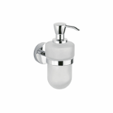 A36120 - Wall-mounted soap dispenser with satined glass container and chrome-plated brass pump