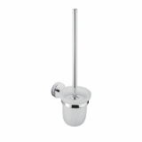 A36140 - Wall-mounted toilet brush holder, with satined glass dish