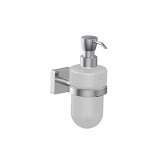 A30120 - Wall-mounted soap dispenser with satined glass container and chrome-plated brass pump