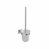 A30140 - Wall-mounted toilet brush holder, with satined glass dish