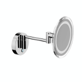 AV258A - Wall-mounted magnifying mirror with articulated arm. Touch switch. Dimmable light color. Direct connection to the mains or with a socket