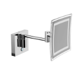 AV258C - Wall-mounted magnifying mirror with articulated arm. Touch switch. Dimmable light color. Direct connection to the mains or with a socket