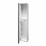 A8035B - Recessed modul with glass shelves, hairdryer horder, pivot door with internal mirror