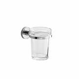 A2410A - Wall-mounted tumbler holder with extra clear transparent glass tumbler