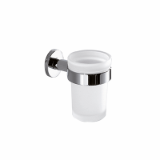 A46100 - Wall-mounted tumbler holder with satined glass tumbler