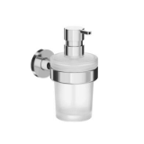 A46670 - Wall-mounted soap dispenser with satined glass container and chrome-plated brass pump