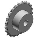 Kettenrad - 1/2 x 1/4" aus Stahl, für Rollendurchmesser 7,75mm, für Rollenkette nach DIN 8180/8187 - ISO/R 606