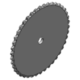 Kettenradscheibe - 1/2 x 1/4" aus Stahl, für Rollendurchmesser 7,75mm, für Rollenkette nach DIN 8187 - ISO/R 606
