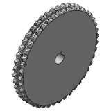 Kettenradscheibe - 1 1/4 x 3/4" aus Stahl, für Rollenkette nach DIN 8187 - ISO/R 606