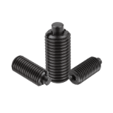 K1370 - Spring plungers with hexagon socket and flattened thrust pin, steel