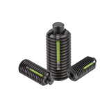 K1371 - Spring plungers with hexagon socket and flattened thrust pin, steel, LONG-LOK lock