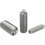 K0319 - Spring Plungers pin style, hexagon socket, stainless steel body and pin