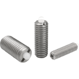 K0320 - Spring Plungers pin style, hexagon socket, stainless steel body and POM pin