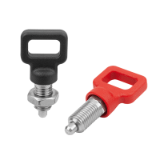 K2047 - Indexing plungers steel or stainless steel with plastic eyelet grip