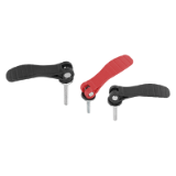 K0646 - Cam Levers with plastic handle with internal and external thread, steel or stainless steel