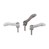 K0647 - Adjustable Calm Levers in stainless steel with external thread, thrust washer entirely stainlss steel