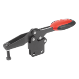 K0661 - Horizontal Toogle Clamps with Safety Interlock with straight foot and adjustable clamping spindle