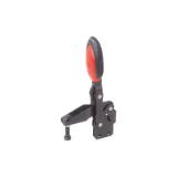 K0663 - Vertical Toogle Clamps with Safety Interlock with straight foot and adjustable clamping spindle