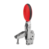 K0663 - Vertical Toggle Clamps with straight foot and adjustable clamping spindle, stainless steel