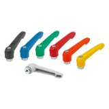 K1660 - Adjustable Handles, plastic with internal thread, steel parts trivalent blue passivated