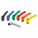 K1700 - Clamping lever plastic with internal thread, steel parts black oxidised