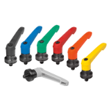 K1597 - Clamping levers, plastic with male thread and clamping force intensifier