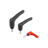 K1553 - Clamping levers, plastic with safety function with male thread