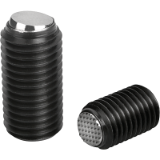 K0383 - Ball-end thrust screws without head with flattened ball and rotation lock