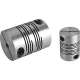 Beam couplings aluminium - Beam couplings aluminium with clamping hubs