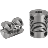 K2040 - Beam couplings stainless steel with detachable clamp hubs