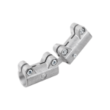K0483 - Tube clamps straight, aluminium with double ball joint