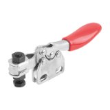 K1243 - Toggle clamps mini horizontal with straight foot and adjustable clamping spindle