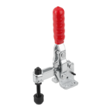 K1255 - Toggle clamps vertical with flat foot and adjustable clamping spindle