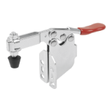 K1542 - Toggle clamp, horizontal with angled foot and adjustable clamping spindle