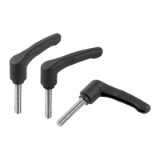 K1743 - Clamping levers, plastic, metal detectable with male thread