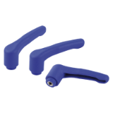 K1743 - Clamping levers, plastic, optically detectable with female thread