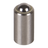 MAE-FDS-BWGL-KU-GL - Spring Plungers, Smooth without Collar, with moving ball, Stainless