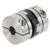 MAE-DRKPL-HFD-RF - Torsionally-Stiff Couplings HFD with Through Holes, Stainless Steel, Clamp Style