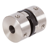 MAE-DRKPL-HZD-RF - Torsionally-Stiff Couplings HZD with Through Holes, Stainless Steel, Set-Srew Style