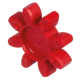 MAE-ZKR-SPF-98A-ROT - Rótulas para acoplamientos elásticos, sin holgura, 98° Shore A, material poliuretano rojo