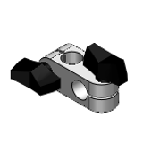 ALKCC, ALKWC - Super Compact Strut Clamps - Same Diameter Perpendicular Configuration with a Wing Knob Type