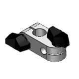 ALNCC, ALNWC - Super Compact Strut Clamps - Different Diameter Perpendicular Configuration with a Wing Knob Type