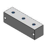 BTSFL, BTSFLM, BTSFLR, BTSFLS, G-BTSFL, G-BTSFLM, G-BTSFLR, G-BTSFLS - Terminal Blocks - Hydraulic - Selectable Thread Size / Outlets on 2 Sides, Horizontal / No Inlets - 50 SQ. - Pitch Standard