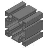 E-TLCF6-6060 - 经济型铝框 6系 方形 60x60mm 2排槽