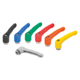06601-50 inch - Clamping lever plastic with internal thread, steel parts stainless steel