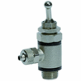 2/2-way toggle valves, discharge port on both sides, quick-lock screw fitting
