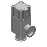 XLG-2 - Valvola angolare per alto vuoto in alluminio/doppio effetto/O-ring