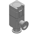XLAQ - Válvula en ángulo para liberación de alto vacío y conexiones instantáneas en aluminio / Normalmente cerrada / Junta de fuelle